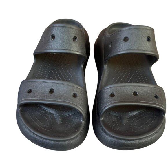 Crocs Unisex Classic Crush Sandal BLACK US M8/W 10 - Picture 3 of 12